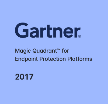 Badge of Gartner Magic QuadrantTM for endpoint protection platforms