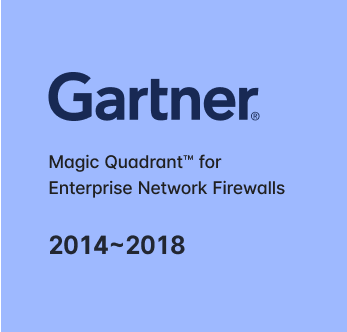 Badge of Gartner Magic QuadrantTM for enterprise network firewalls