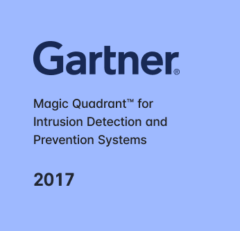 Badge of Gartner Magic QuadrantTM for intrusion detection and prevention system