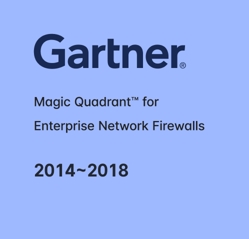 Badge of Gartner Magic QuadrantTM for enterprise network firewalls